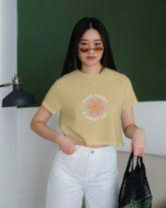 Beige Happy Day Crop Top