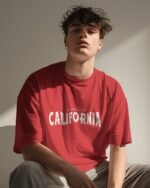 Red Los Angeles California Oversized T-Shirt