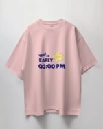 baby pink Why So Early Oversized T-Shirt