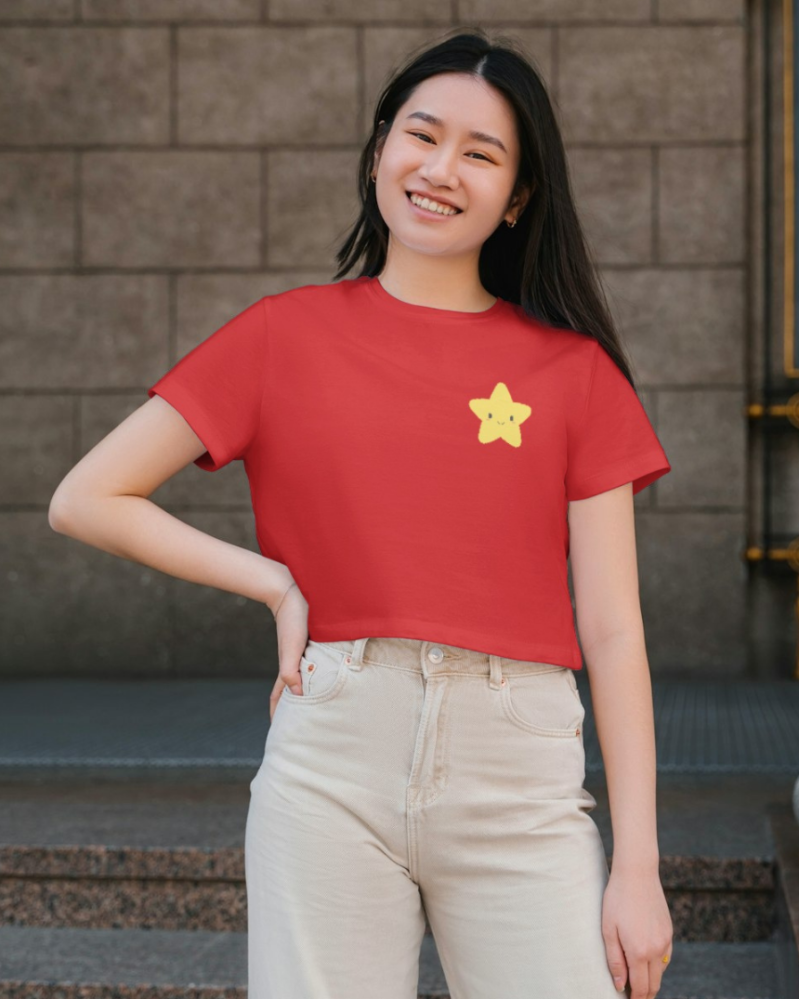 Star red Crop Top