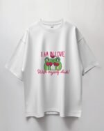white I Am In Love Oversized T-Shirt