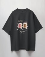 Black Run Together Couple Oversized T-Shirt