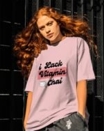 baby pink I Lack Vitamin Chai Oversized T-Shirt