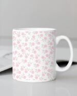 pink flower coffee mug
