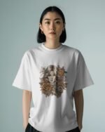 White Vintage Lady Oversized T-Shirt